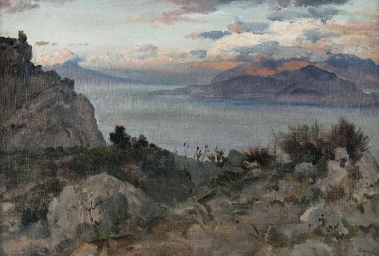 Albert Hertel Mediterrane Kustenlandschaft oil painting image